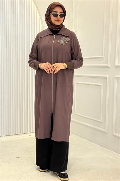 Behrem Büyük Beden Tesettür Kap Kakao OTW2556