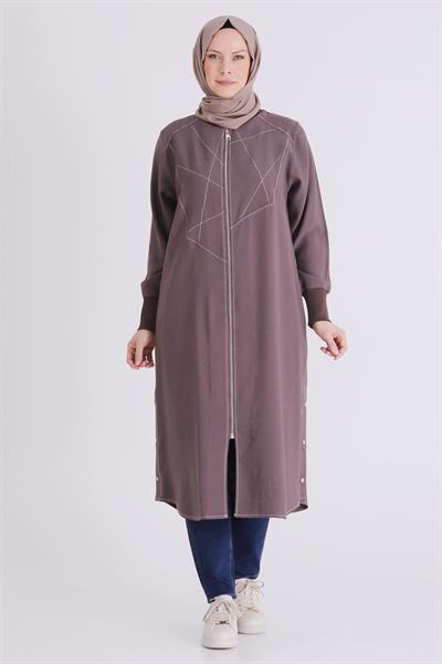 Behrem Büyük Beden Tesettür Kap Kakao OTW2553