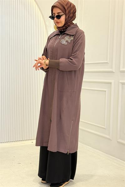 Behrem Büyük Beden Tesettür Kap Kakao OTW2556