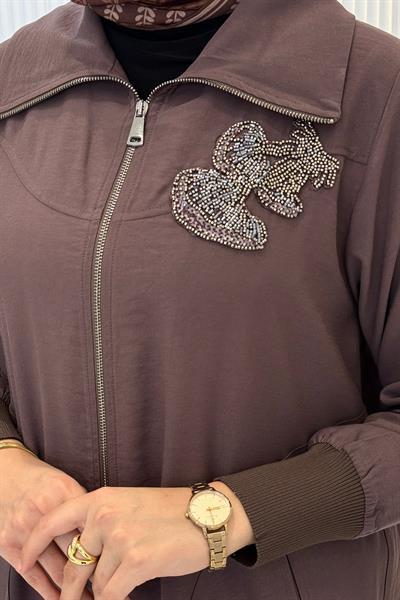 Behrem Büyük Beden Tesettür Kap Kakao OTW2556