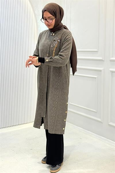 Behrem Büyük Beden Tesettür Kap Koyu Vizon OTW25150