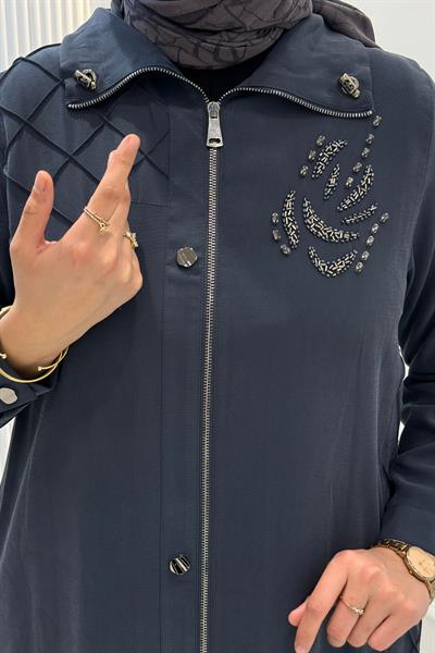 Behrem Büyük Beden Tesettür Kap Lacivert OTW25146