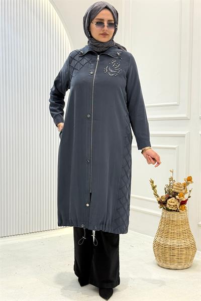 Behrem Büyük Beden Tesettür Kap Lacivert OTW25146