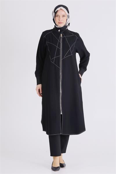 Behrem Büyük Beden Tesettür Kap Siyah OTW2553