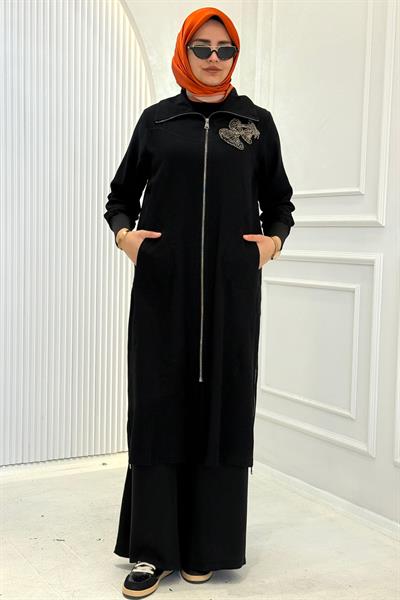 Behrem Büyük Beden Tesettür Kap Siyah OTW2556