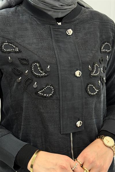 Behrem Büyük Beden Tesettür Kap Siyah OTW25149