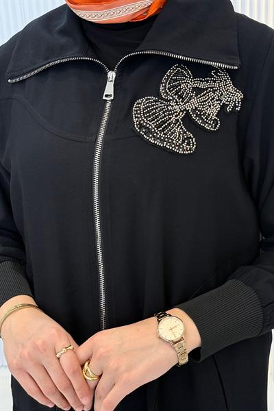 Behrem Büyük Beden Tesettür Kap Siyah OTW2556