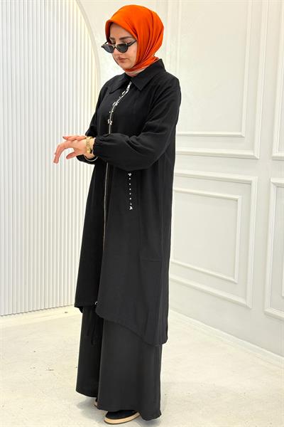 Behrem Büyük Beden Tesettür Kap Siyah OTW2555
