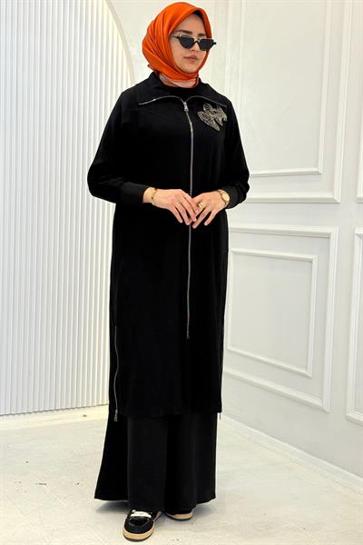 Behrem Büyük Beden Tesettür Kap Siyah OTW2556