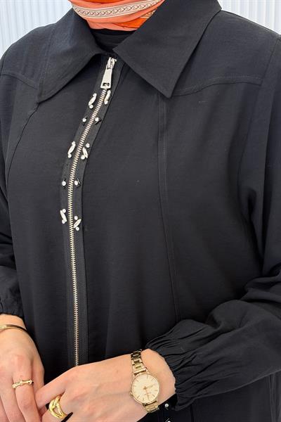 Behrem Büyük Beden Tesettür Kap Siyah OTW2555