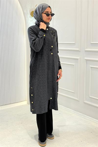 Behrem Büyük Beden Tesettür Kap Siyah OTW25150