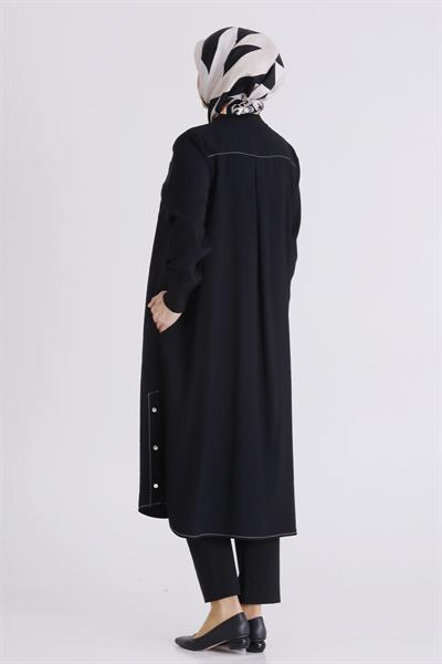 Behrem Büyük Beden Tesettür Kap Siyah OTW2553