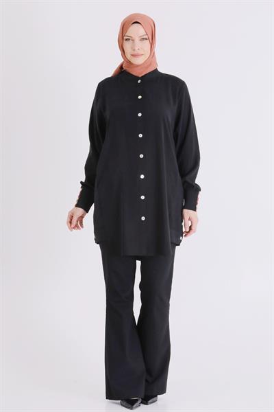 Behrem Büyük Beden Tesettür Kap Siyah OTW2554