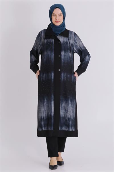 Behrem Büyük Beden Tesettür Kap Siyah OTW25147