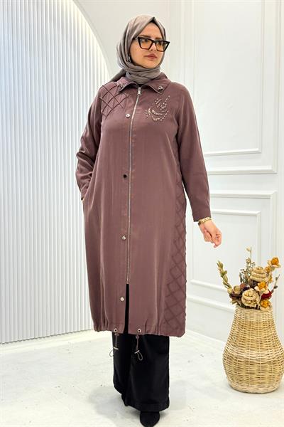 Behrem Büyük Beden Tesettür Kap Soft Mürdüm OTW25146