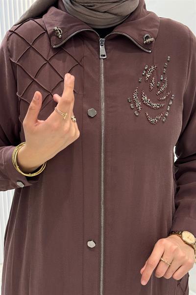 Behrem Büyük Beden Tesettür Kap Soft Mürdüm OTW25146