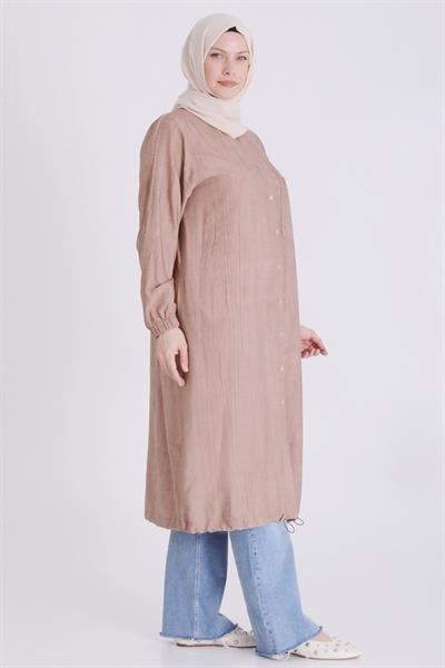 Behrem Büyük Beden Tesettür Kap Toprak OTW2544