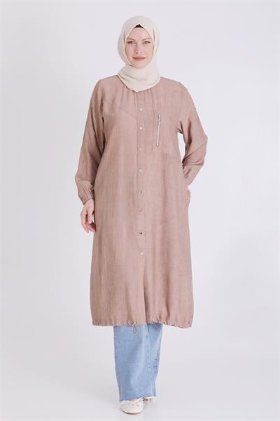 Behrem Büyük Beden Tesettür Kap Toprak OTW2544