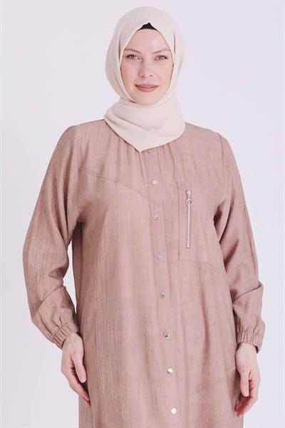 Behrem Büyük Beden Tesettür Kap Toprak OTW2544