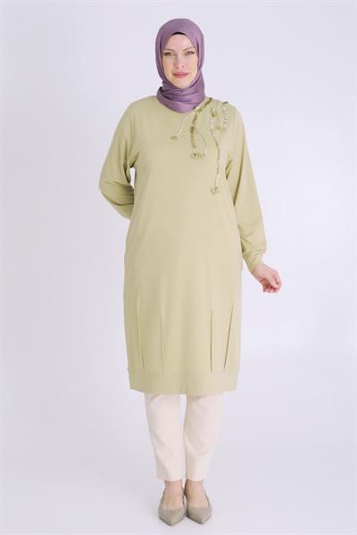 Behrem Büyük Beden Tesettür Örme Tunik Ihlamur OTW20121