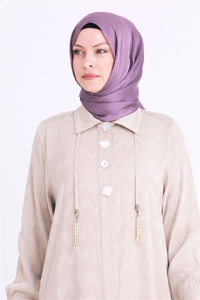 Behrem Büyük Beden Tesettür Pantolonlu Takım Bej OTW35117