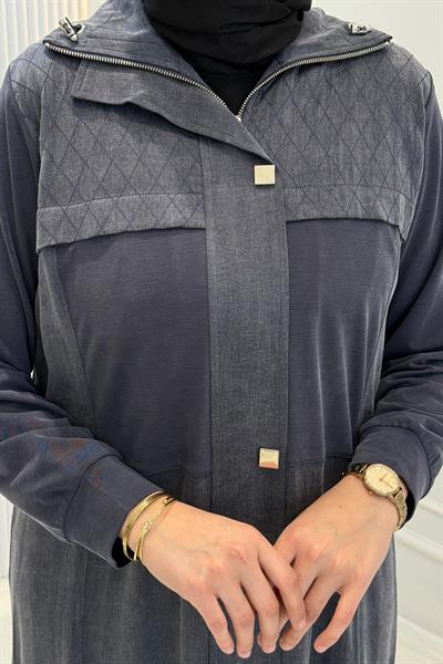 Behrem Büyük Beden Tesettür Pantolonlu Takım Lacivert OTW35145