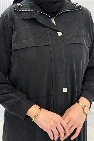 Behrem Büyük Beden Tesettür Pantolonlu Takım Siyah OTW35145