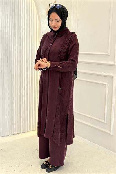 Behrem Büyük Beden Tesettür Takım Böğürtlen OTW35155