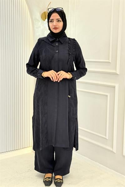 Behrem Büyük Beden Tesettür Takım Lacivert OTW35155