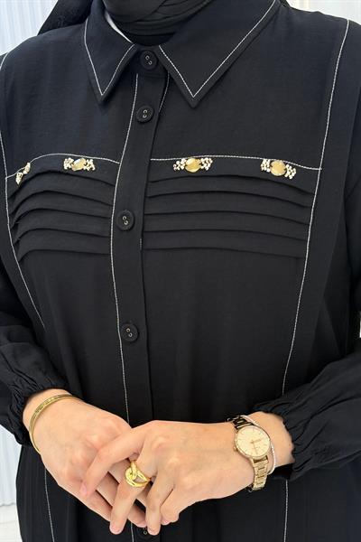 Behrem Büyük Beden Tesettür Takım Siyah OTW3559