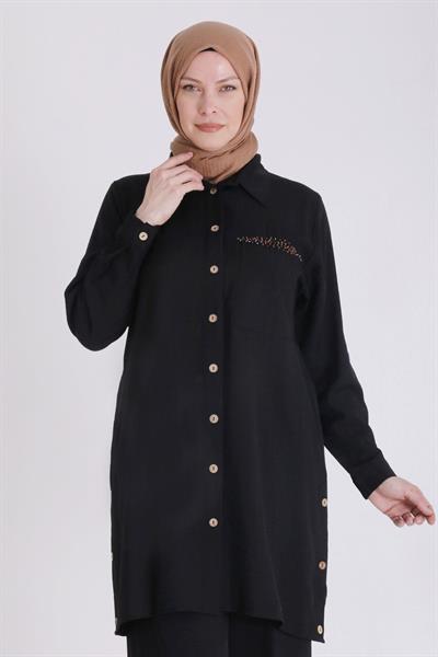 Behrem Büyük Beden Tesettür Takım Siyah OTW3541