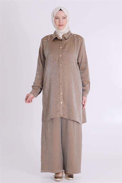 Behrem Büyük Beden Tesettür Takım Toprak OTW35124