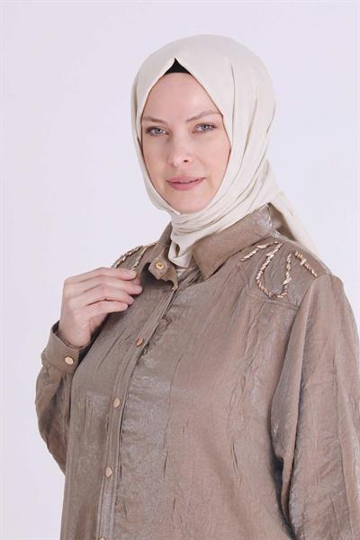 Behrem Büyük Beden Tesettür Takım Toprak OTW35124