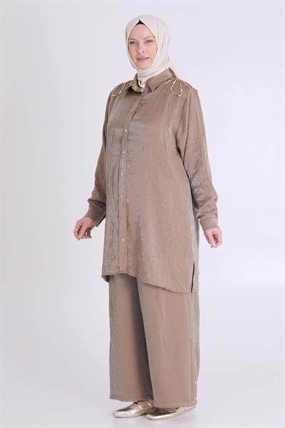 Behrem Büyük Beden Tesettür Takım Toprak OTW35124