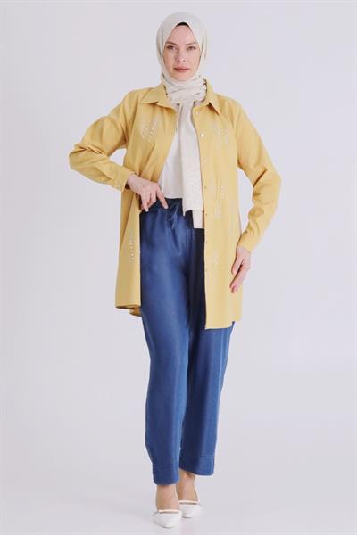 Behrem Büyük Beden Tesettür Tensel Pantolon Koyu Mavi OTW10509