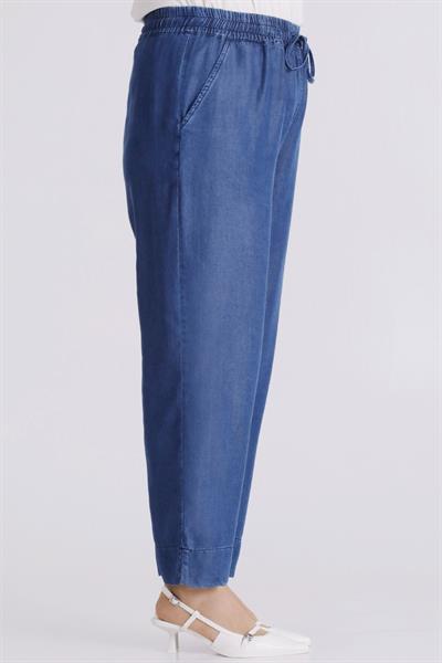 Behrem Büyük Beden Tesettür Tensel Pantolon Koyu Mavi OTW10509