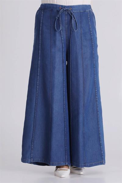 Behrem Büyük Beden Tesettür Tensel Pantolon Koyu Mavi OTW10510