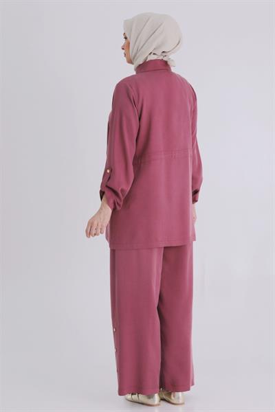 Behrem Büyük Beden Tesettür Tensel Pantolonlu Takım Dut OTW3544