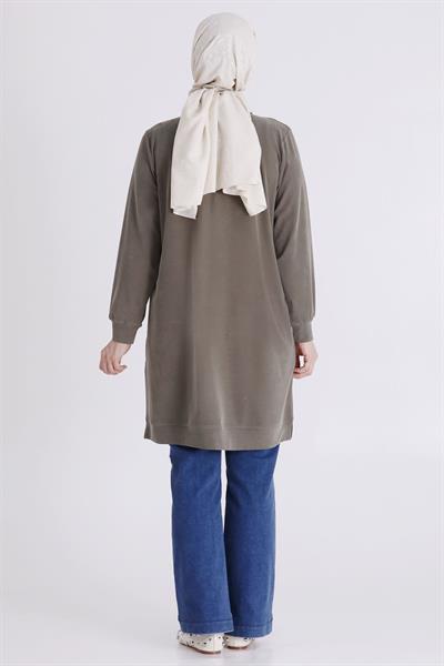 Behrem Büyük Beden Tesettür Tunik Haki OTW20141
