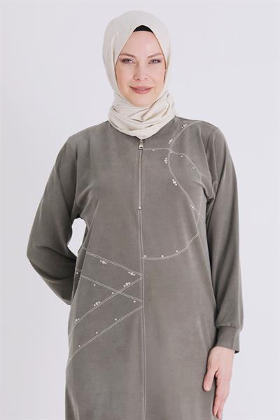 Behrem Büyük Beden Tesettür Tunik Haki OTW20141