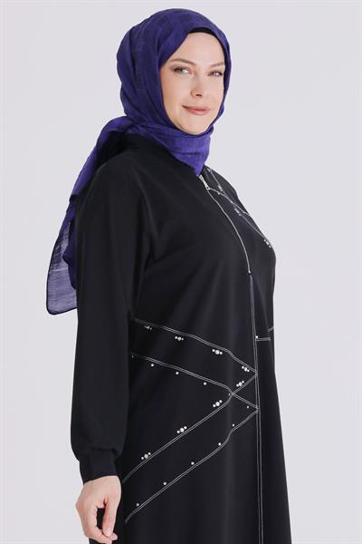 Behrem Büyük Beden Tesettür Tunik Siyah OTW20141
