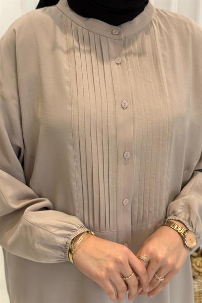 Behrem Büyük Beden Tesettür Tunik Taş OTW2356