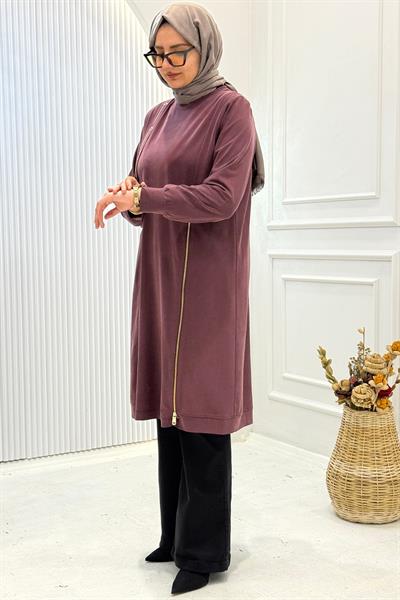 Behrem Büyük Beden Tesettür Tunik Vişne OTW20139
