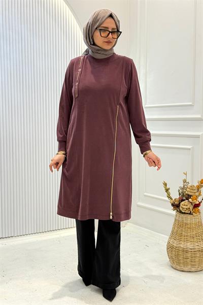 Behrem Büyük Beden Tesettür Tunik Vişne OTW20139