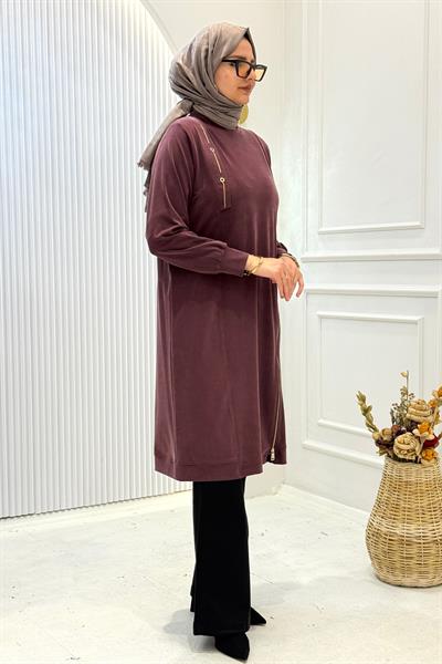 Behrem Büyük Beden Tesettür Tunik Vişne OTW20139