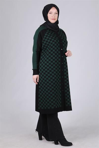 Behrem Büyük Beden Triko Kap Zümrüt OTW9313