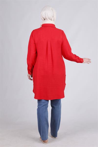 Behrem Büyük Beden Tunik Scarlet OTW2336