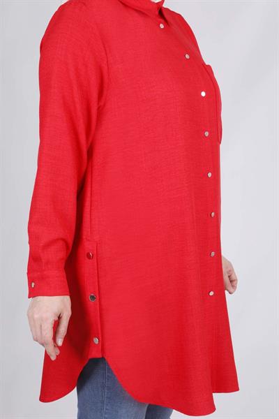 Behrem Büyük Beden Tunik Scarlet OTW2336