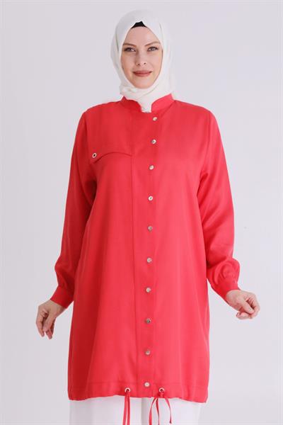 Behrem Büyük Beden Tunik Scarlet OTW2546