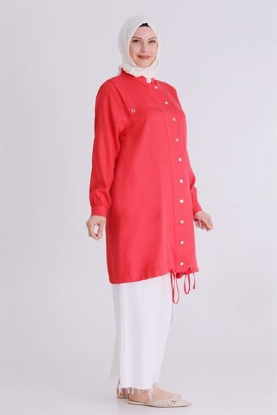 Behrem Büyük Beden Tunik Scarlet OTW2546